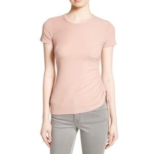 Theory Jilaena T Side Ruched Ribbed Tee